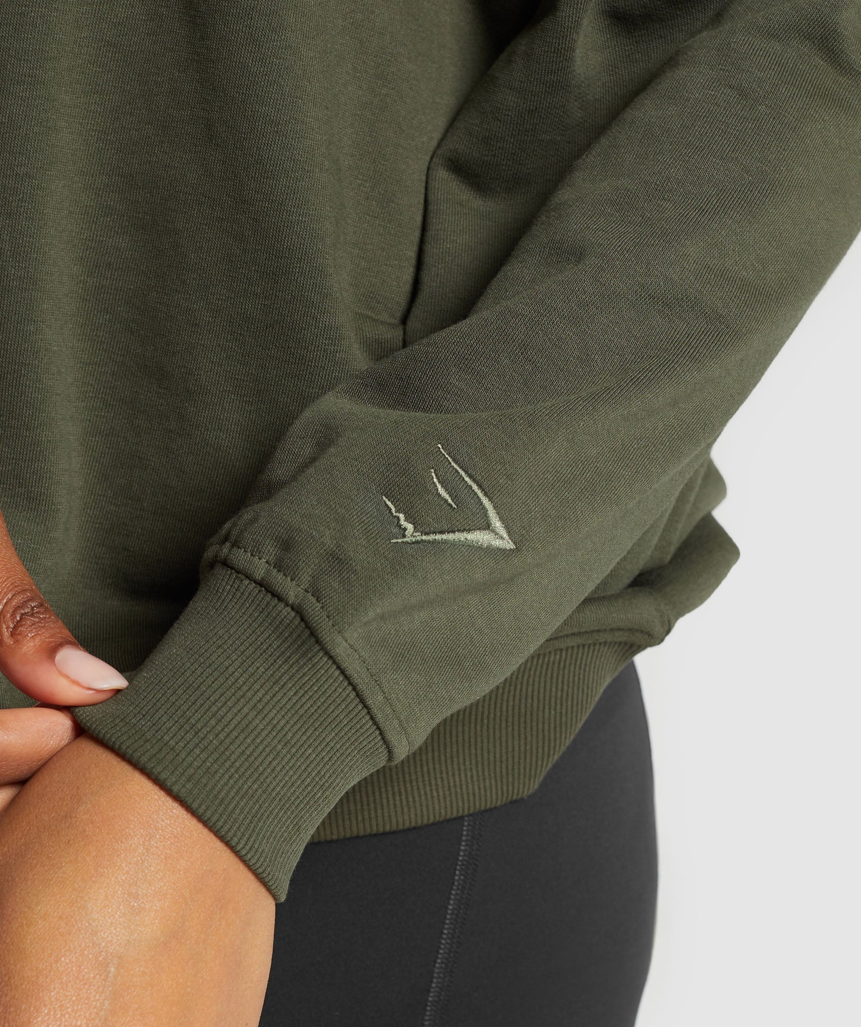 Block Oversized Hoodie Winter Olive