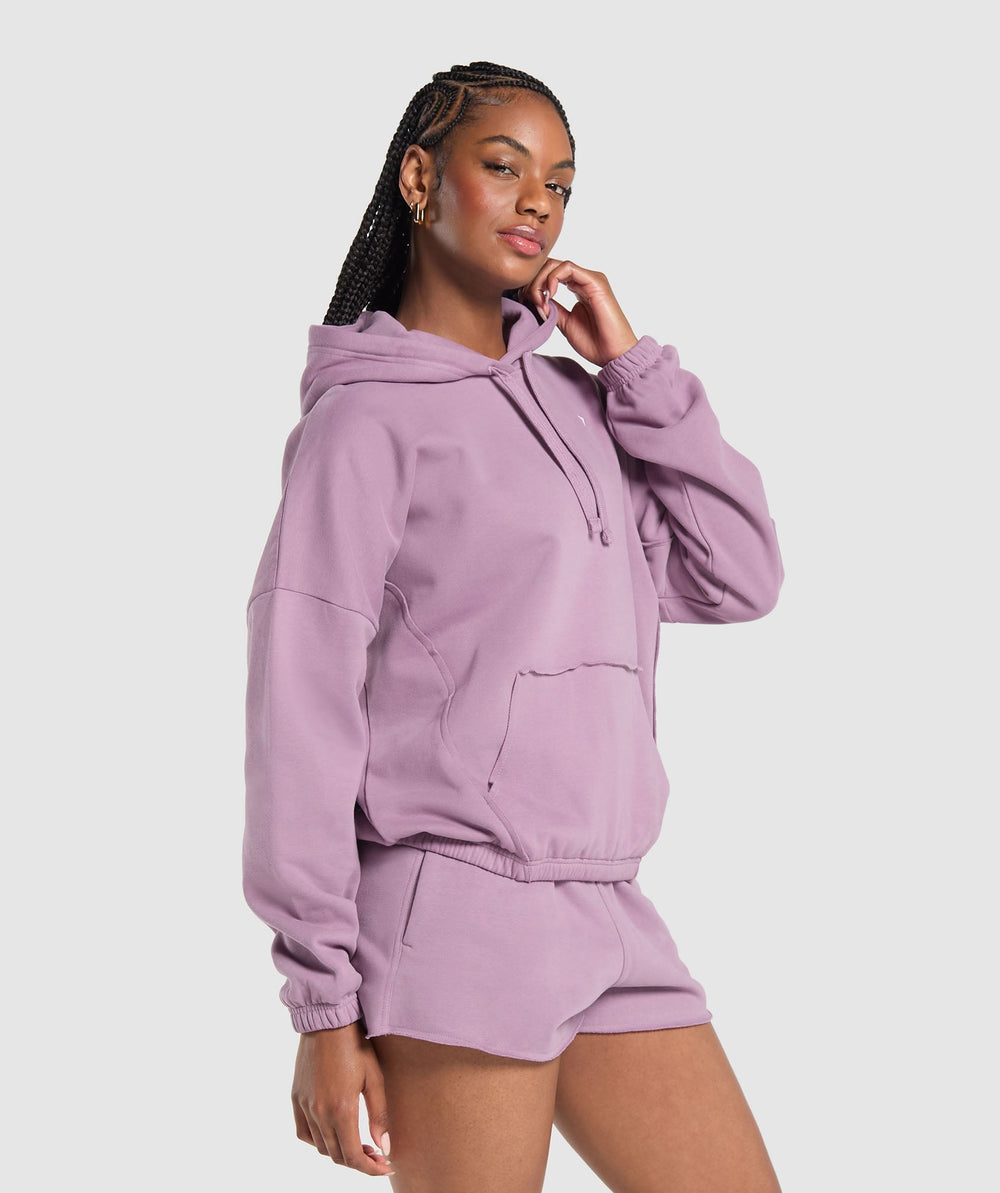 Fleece Oversized Hoodie Soft Purple