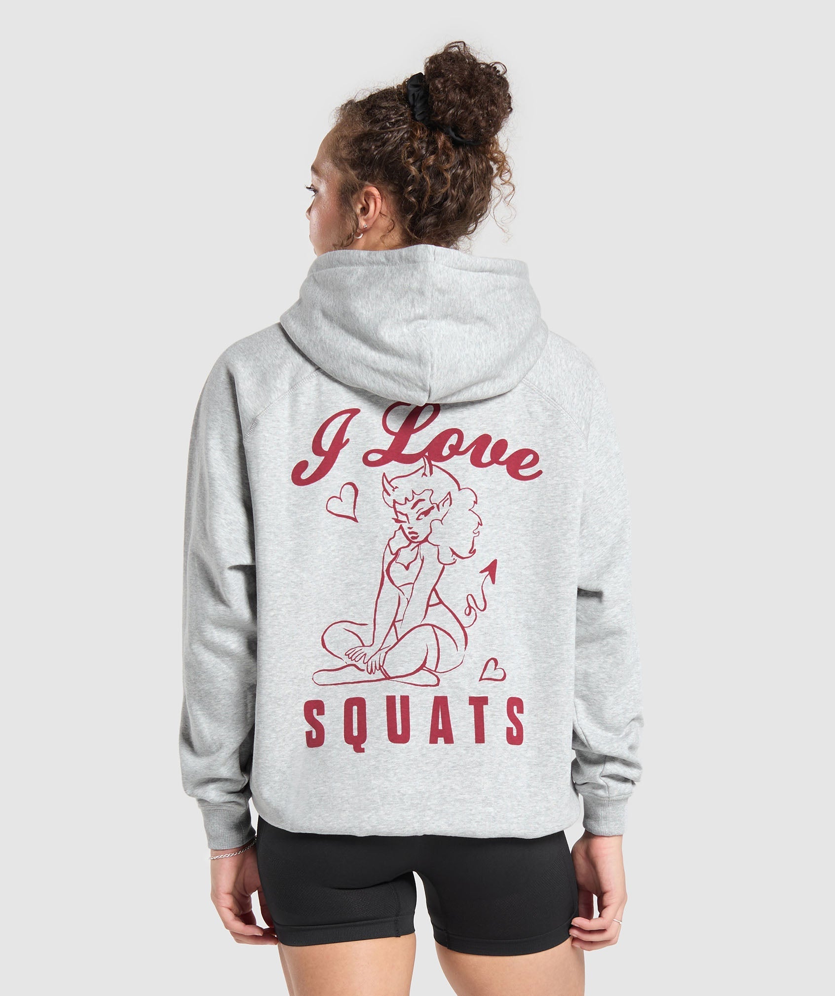 I Love Squats Hoodie Light Grey Core Marl
