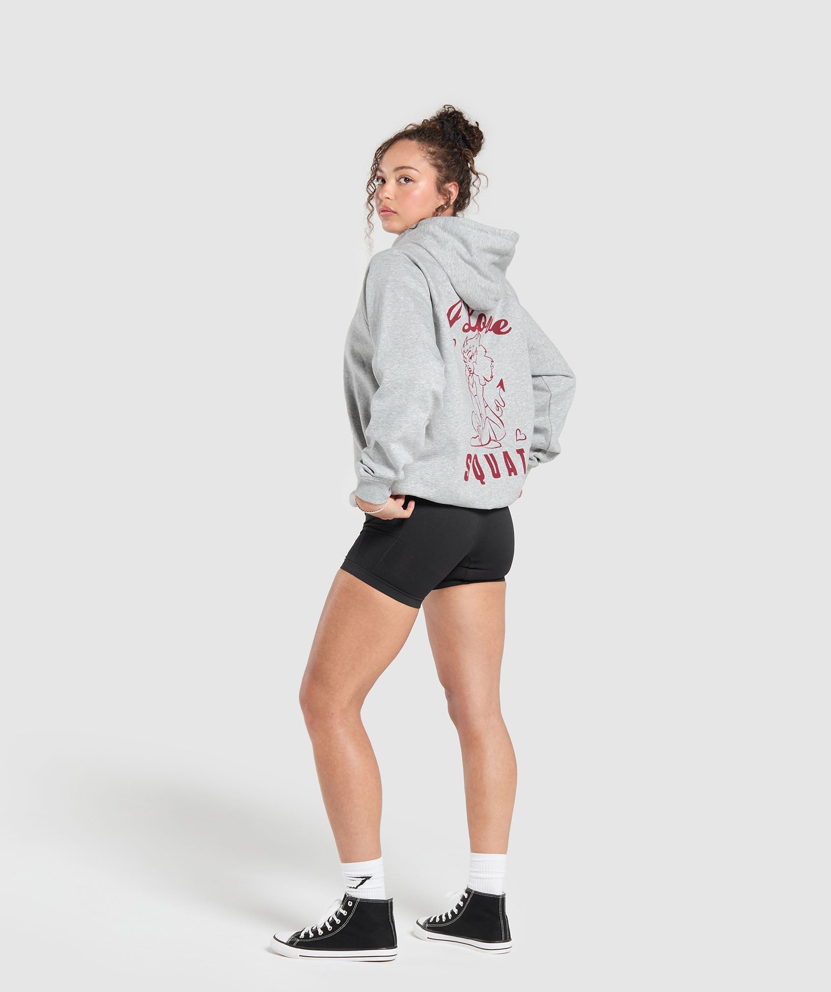 I Love Squats Hoodie Light Grey Core Marl