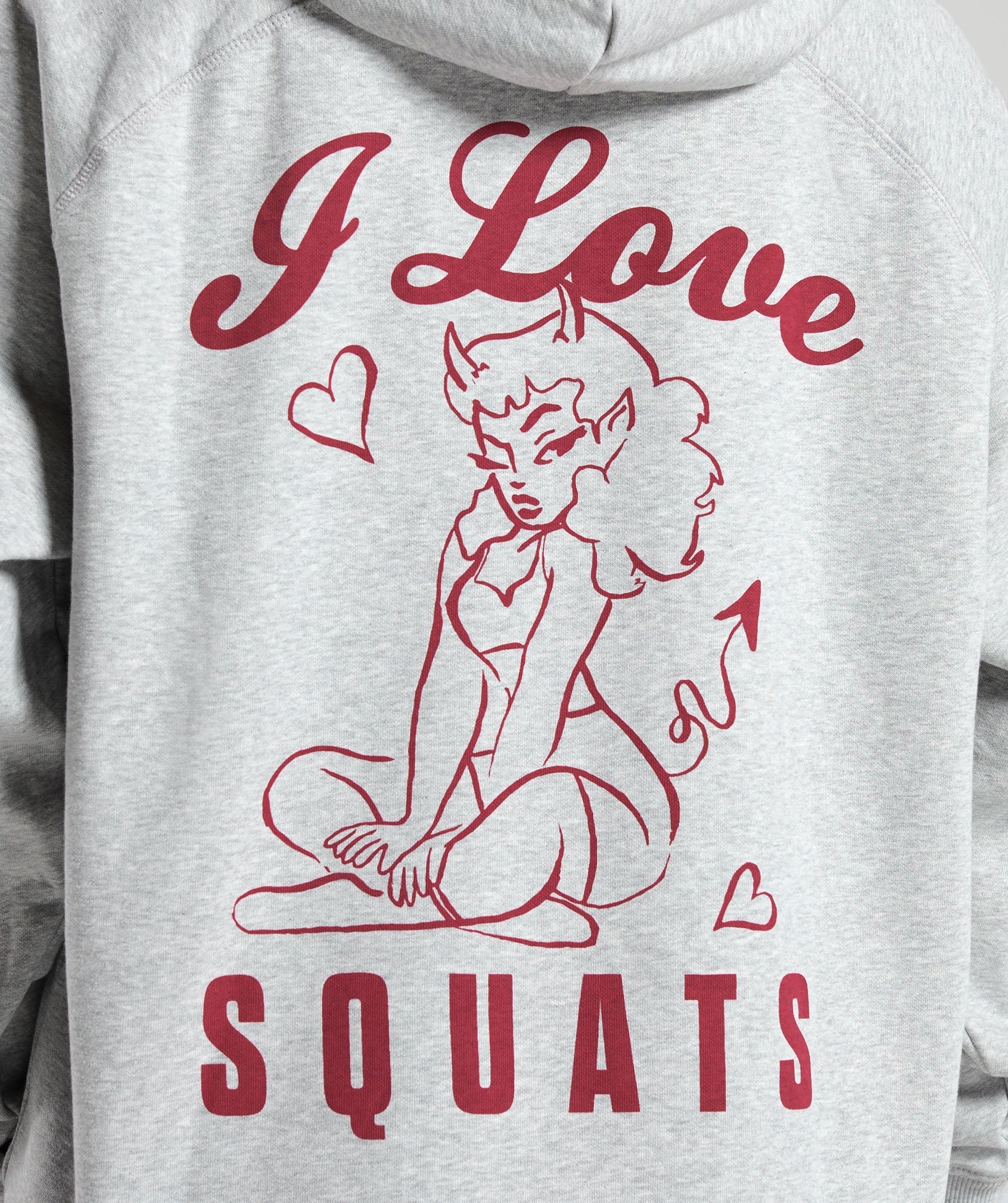 I Love Squats Hoodie Light Grey Core Marl