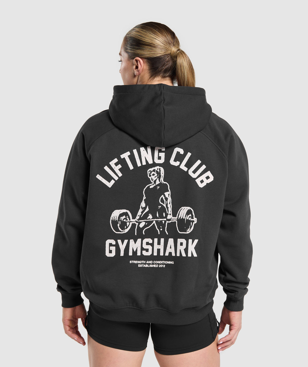 Lifting Club Graphic Brushed Hoodie Black