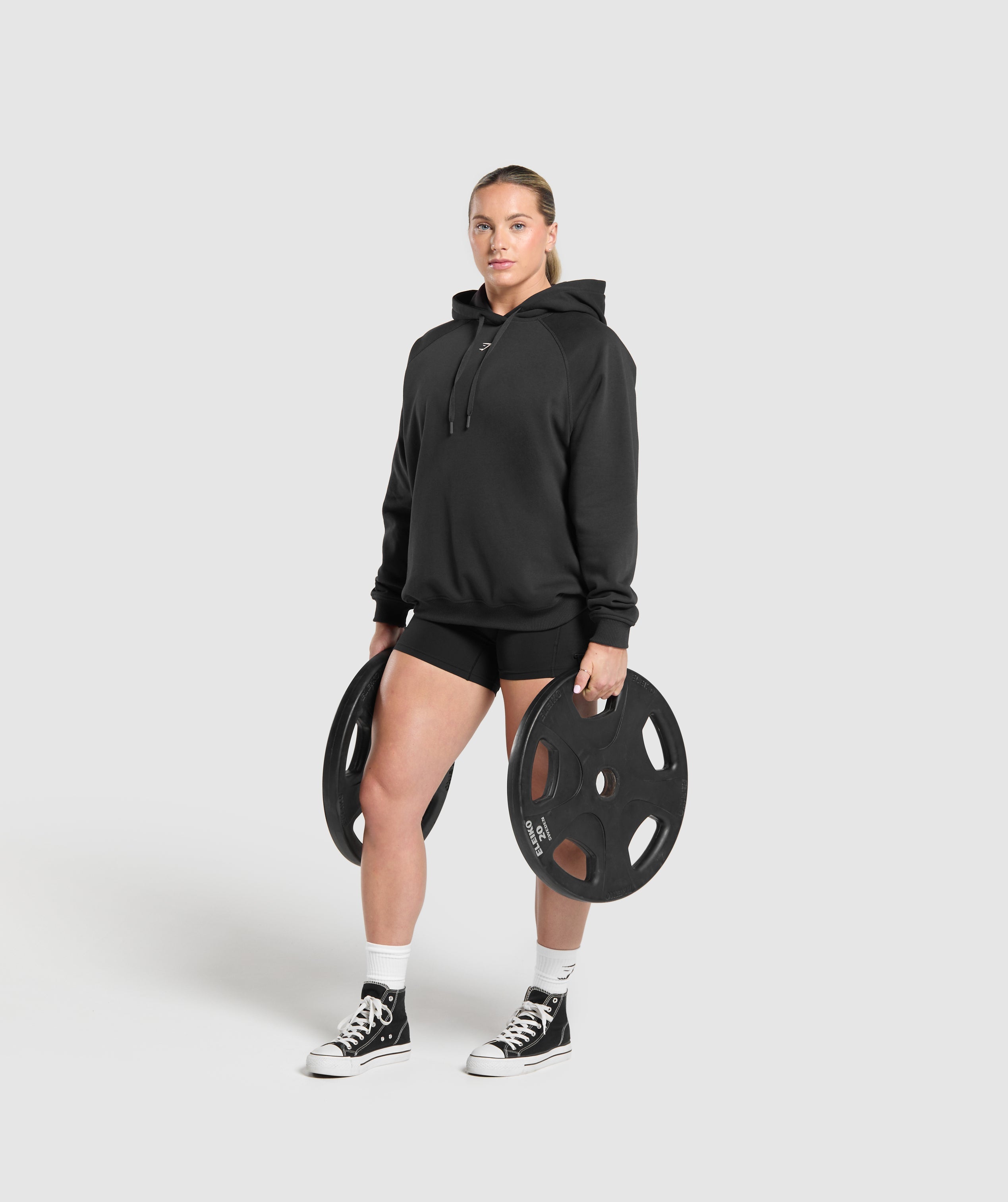 Lifting Club Graphic Brushed Hoodie Black
