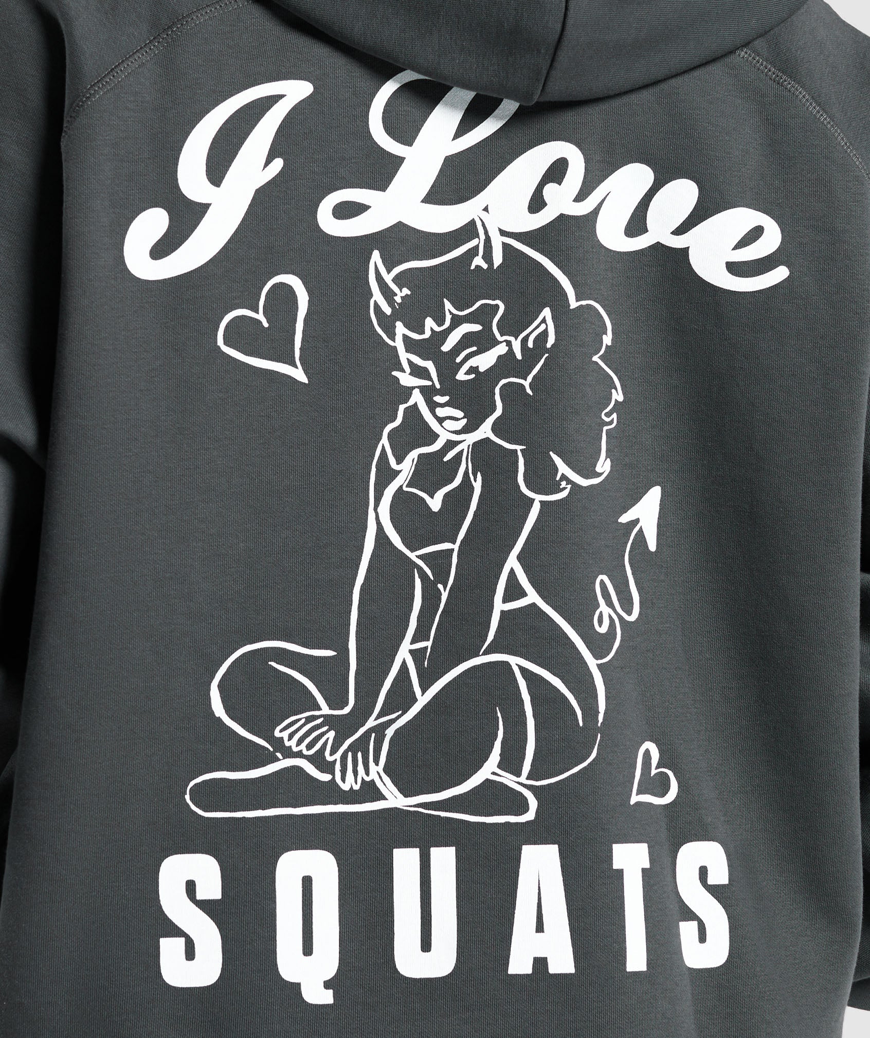 I Love Squats Hoodie Asphalt Grey