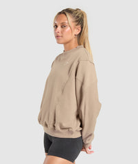 Rest Day Cotton Contour Pullover Cement Brown