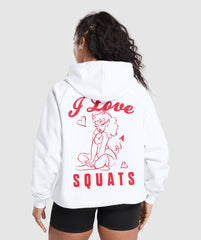I Love Squats Hoodie White