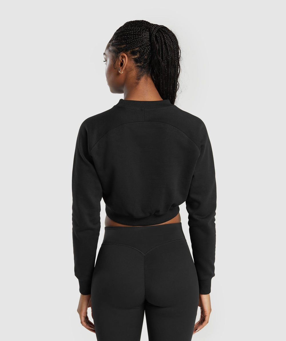 Training Fleece Cropped Sweatshirt Black