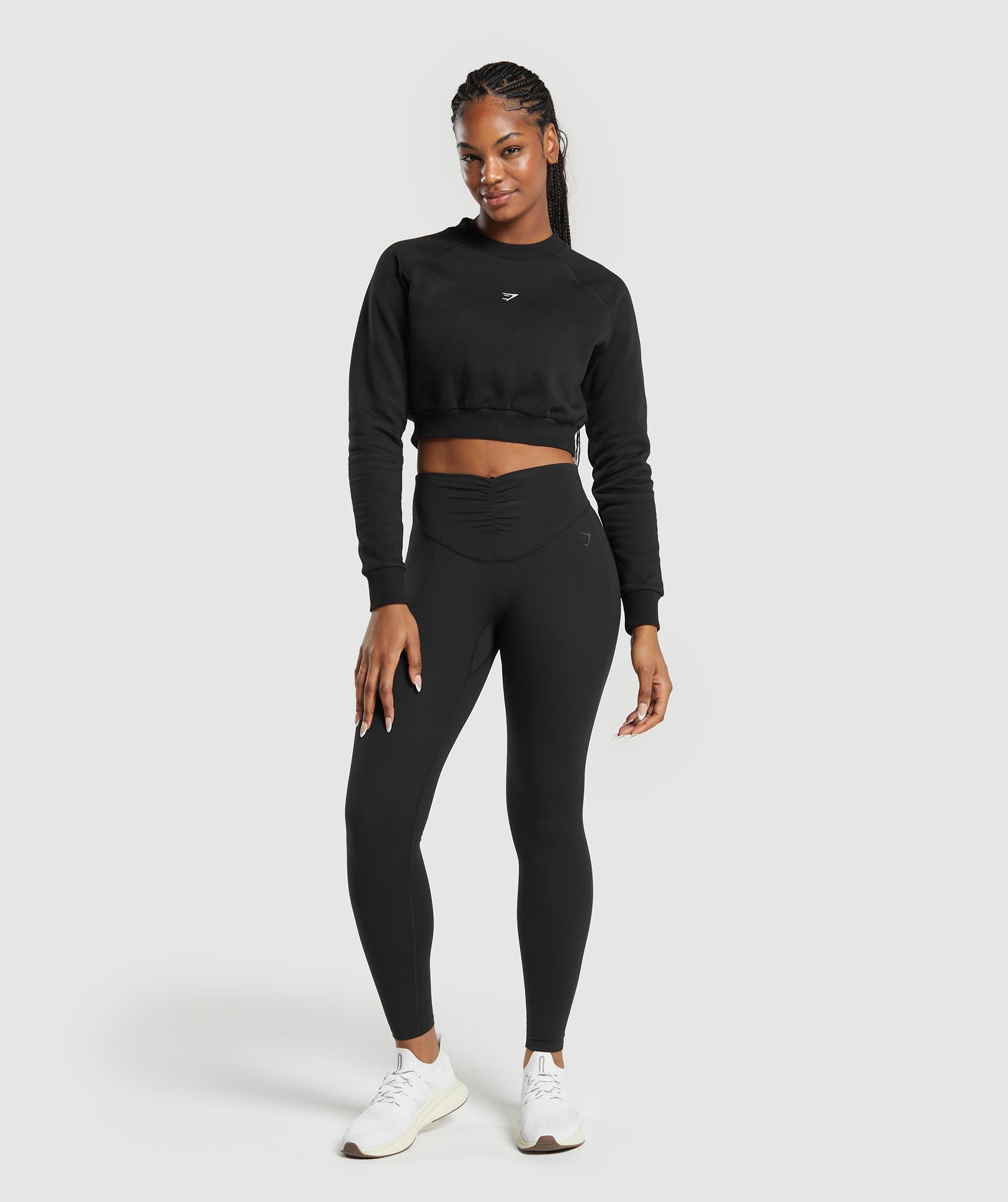 Training Fleece Cropped Sweatshirt Black