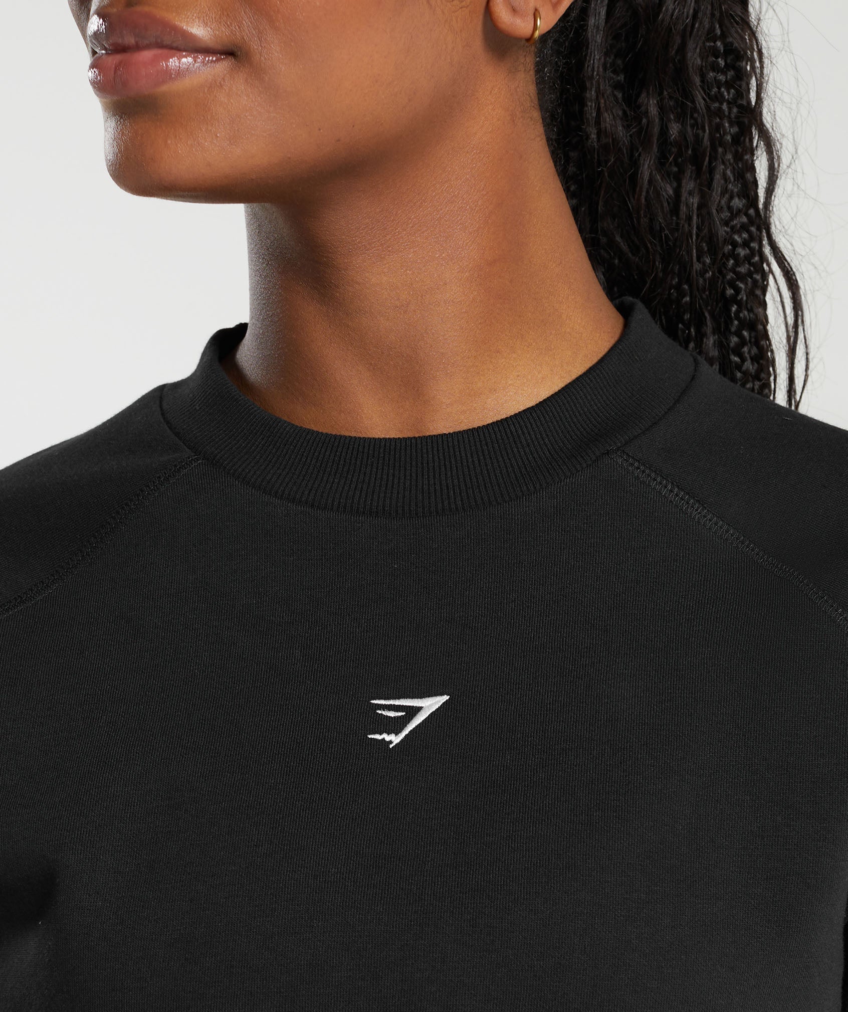 Training Fleece Cropped Sweatshirt Black