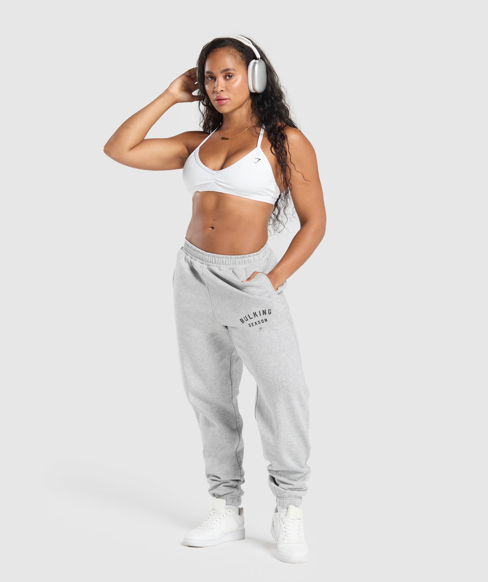 Bulking Season Brushed Joggers Light Grey Marl