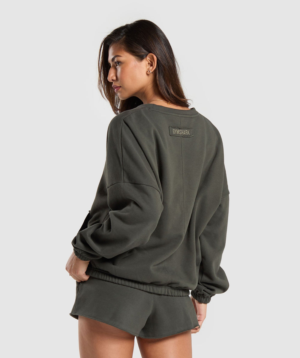 Fleece Oversized Sweatshirt Strength Green