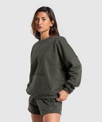 Fleece Oversized Sweatshirt Strength Green