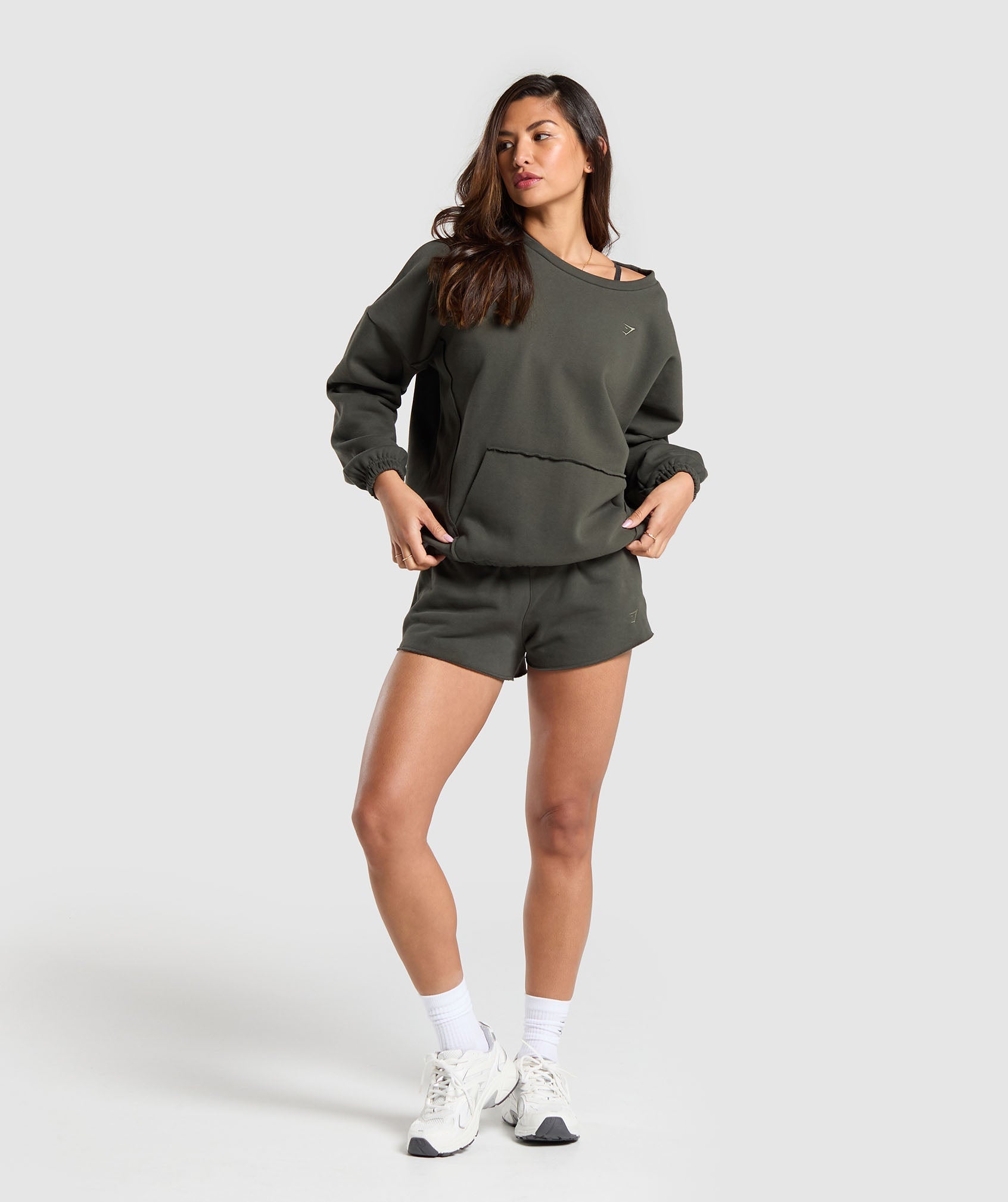 Fleece Oversized Sweatshirt Strength Green