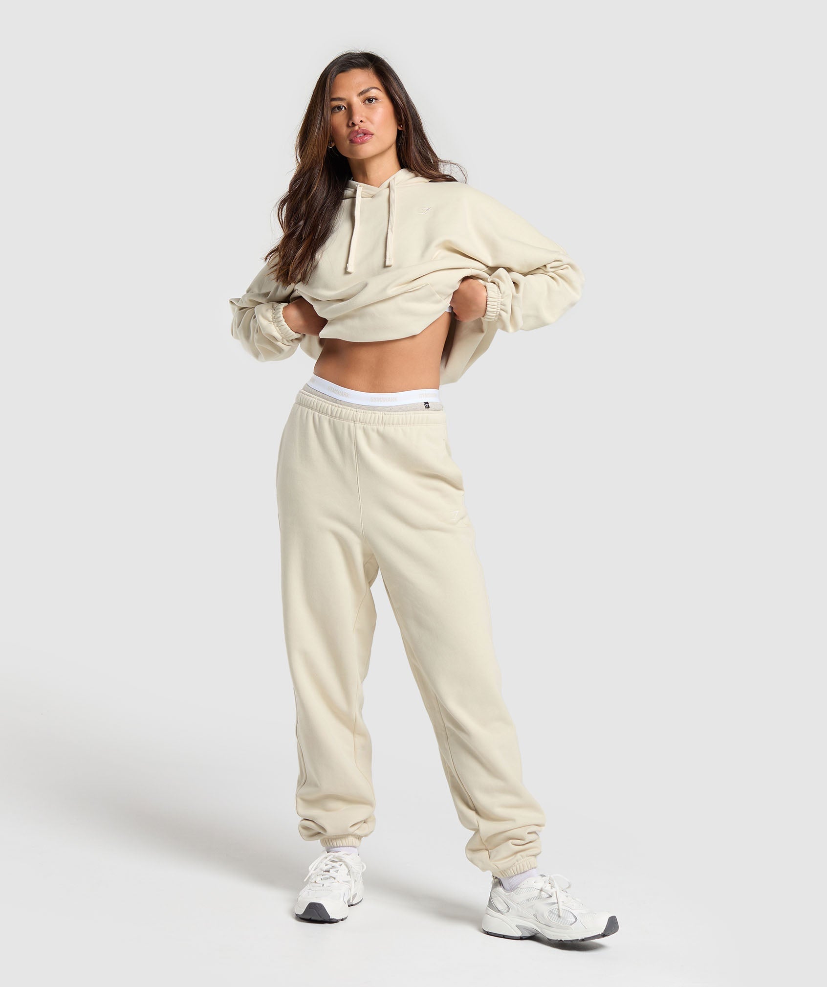 Fleece Joggers Ecru White