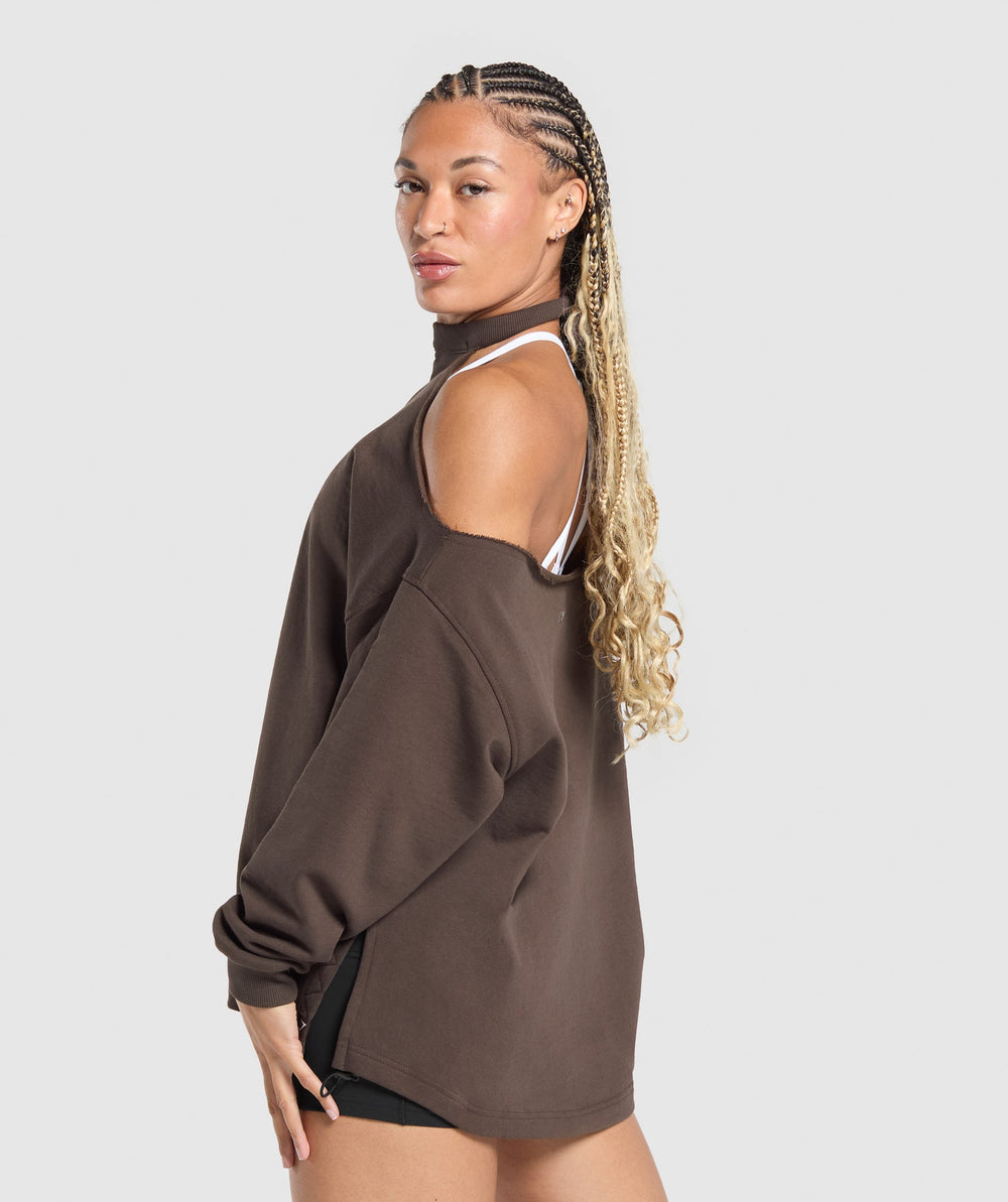 Superset Longline Sweatshirt Deep Brown