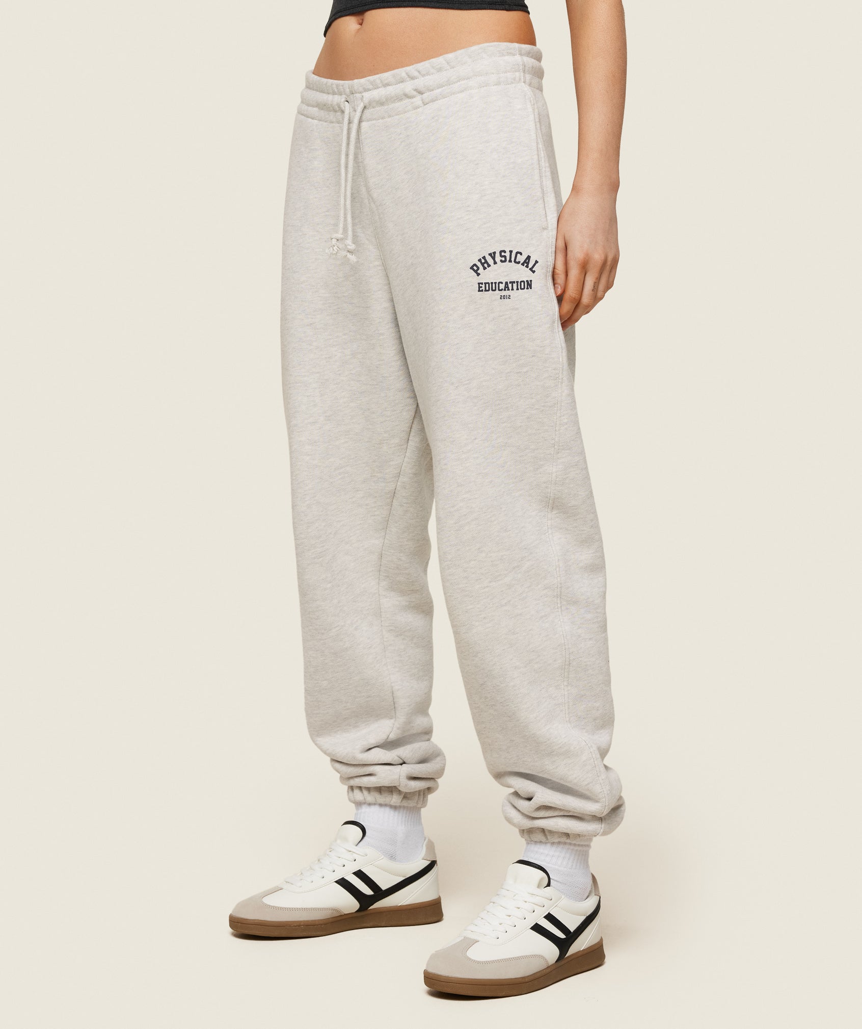 Phys Ed Logo Sweatpants Light Grey Marl