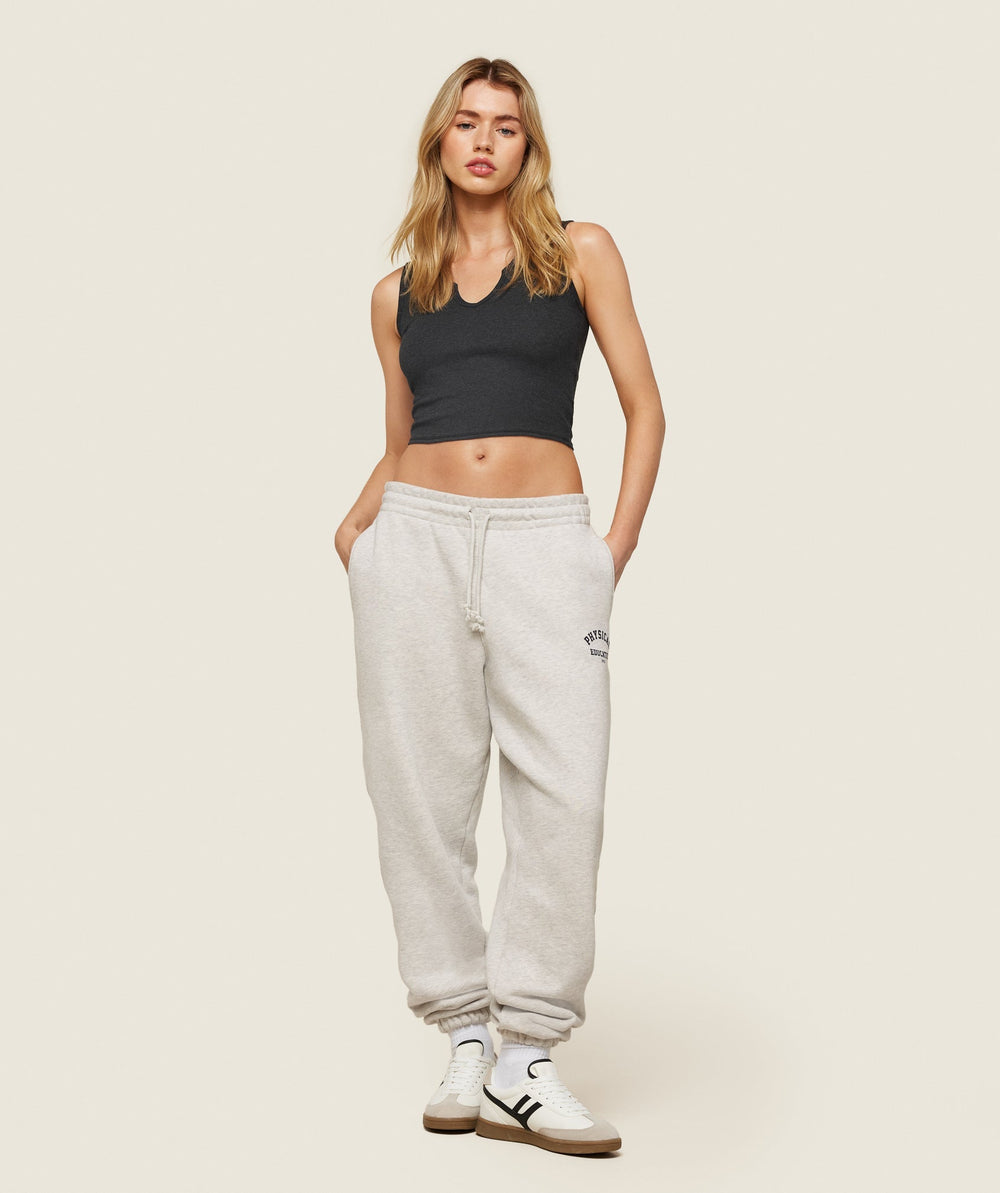 Phys Ed Logo Sweatpants Light Grey Marl
