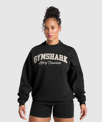 Lifting Essentials Graphic Brushed Oversized Sweatshirt Black
