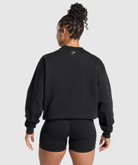Lifting Essentials Graphic Brushed Oversized Sweatshirt Black