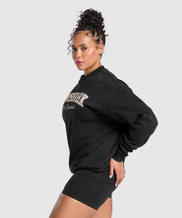 Lifting Essentials Graphic Brushed Oversized Sweatshirt Black
