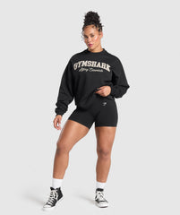 Lifting Essentials Graphic Brushed Oversized Sweatshirt Black