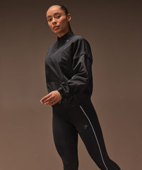 Running 1/4 Zip Track Top Black