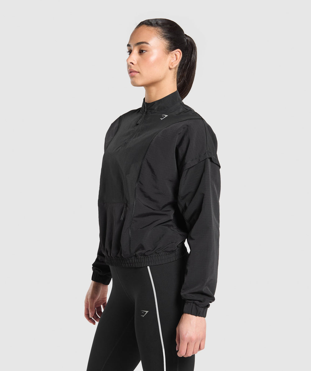 Running 1/4 Zip Track Top Black