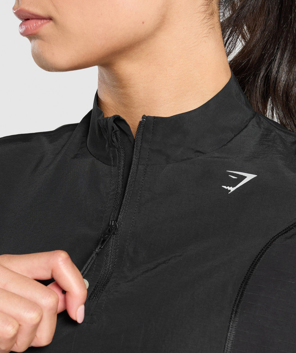 Running 1/4 Zip Track Top Black