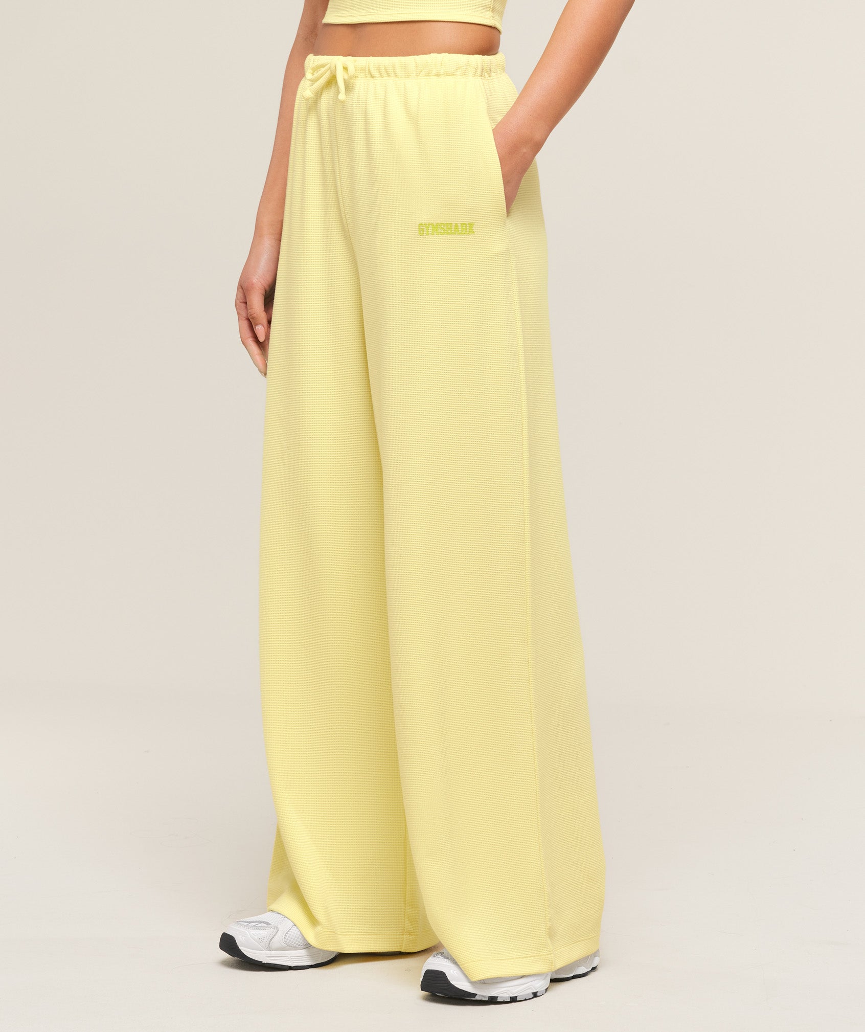 Waffle Wide Leg Pants Refresh Yellow