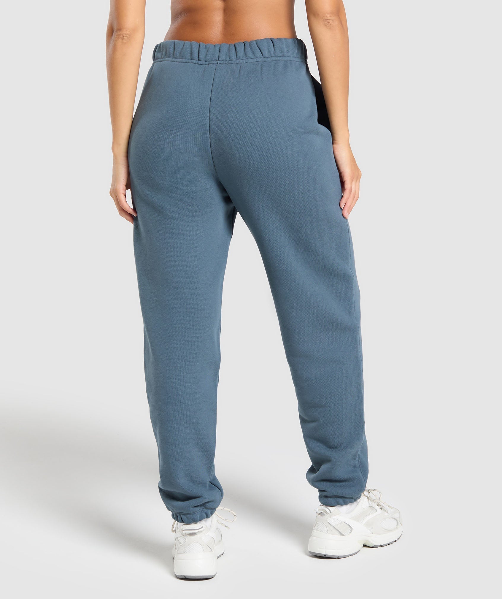 Embroidered Logo Oversized Joggers Cargo Blue