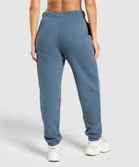 Embroidered Logo Oversized Joggers Cargo Blue