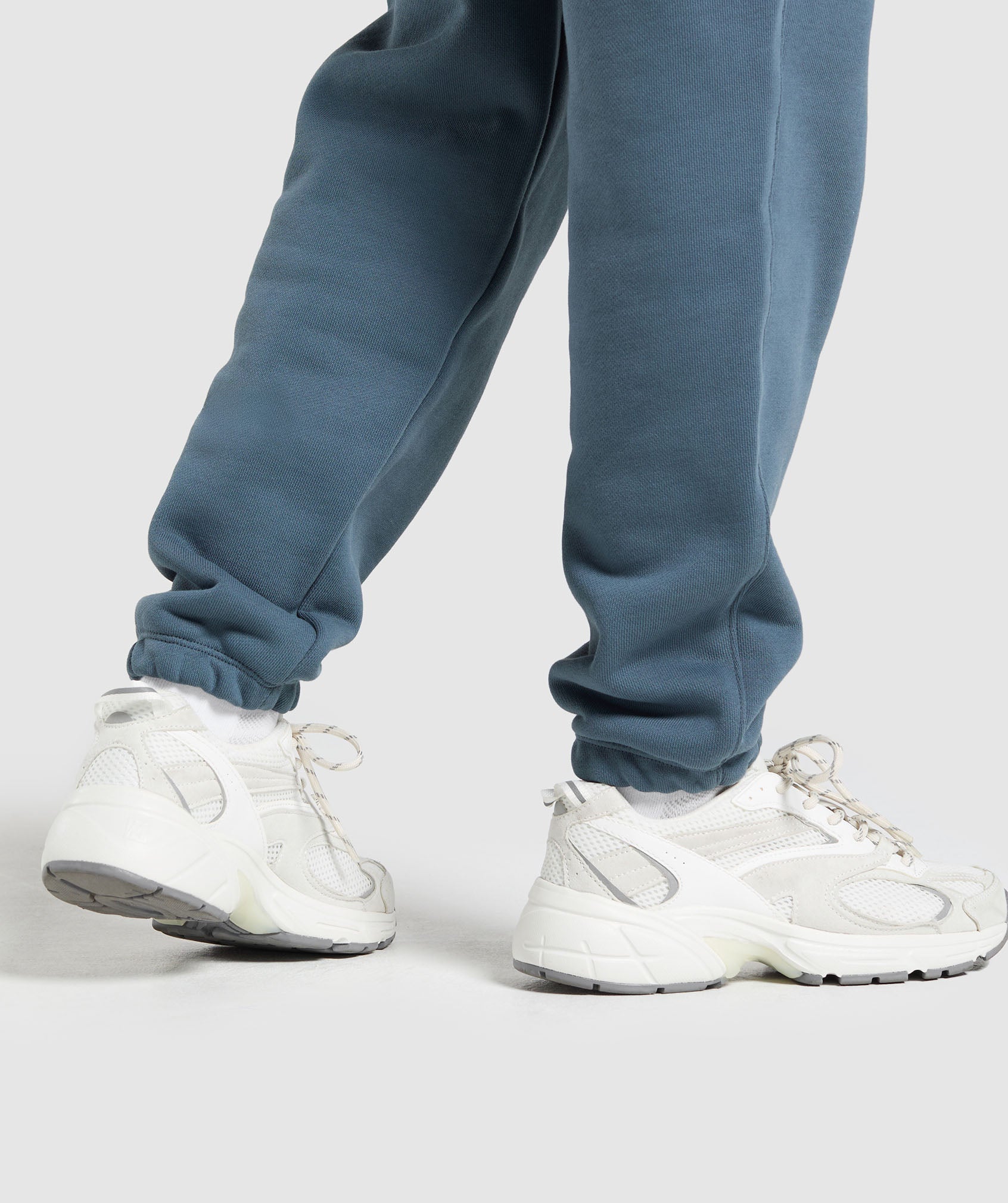 Embroidered Logo Oversized Joggers Cargo Blue