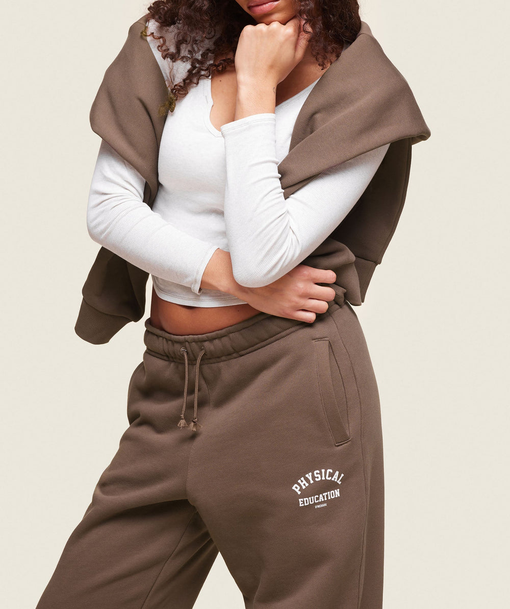 Phys Ed Logo Sweatpants Penny Brown
