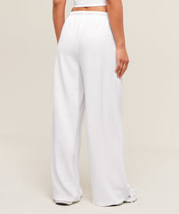 Waffle Wide Leg Pants White
