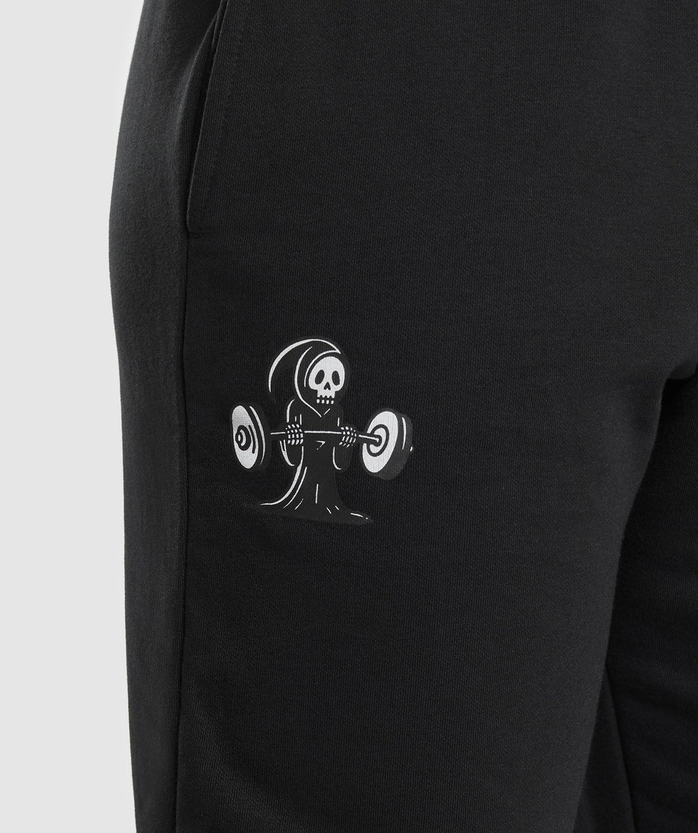 Graphic Reaper Oversized Joggers Black
