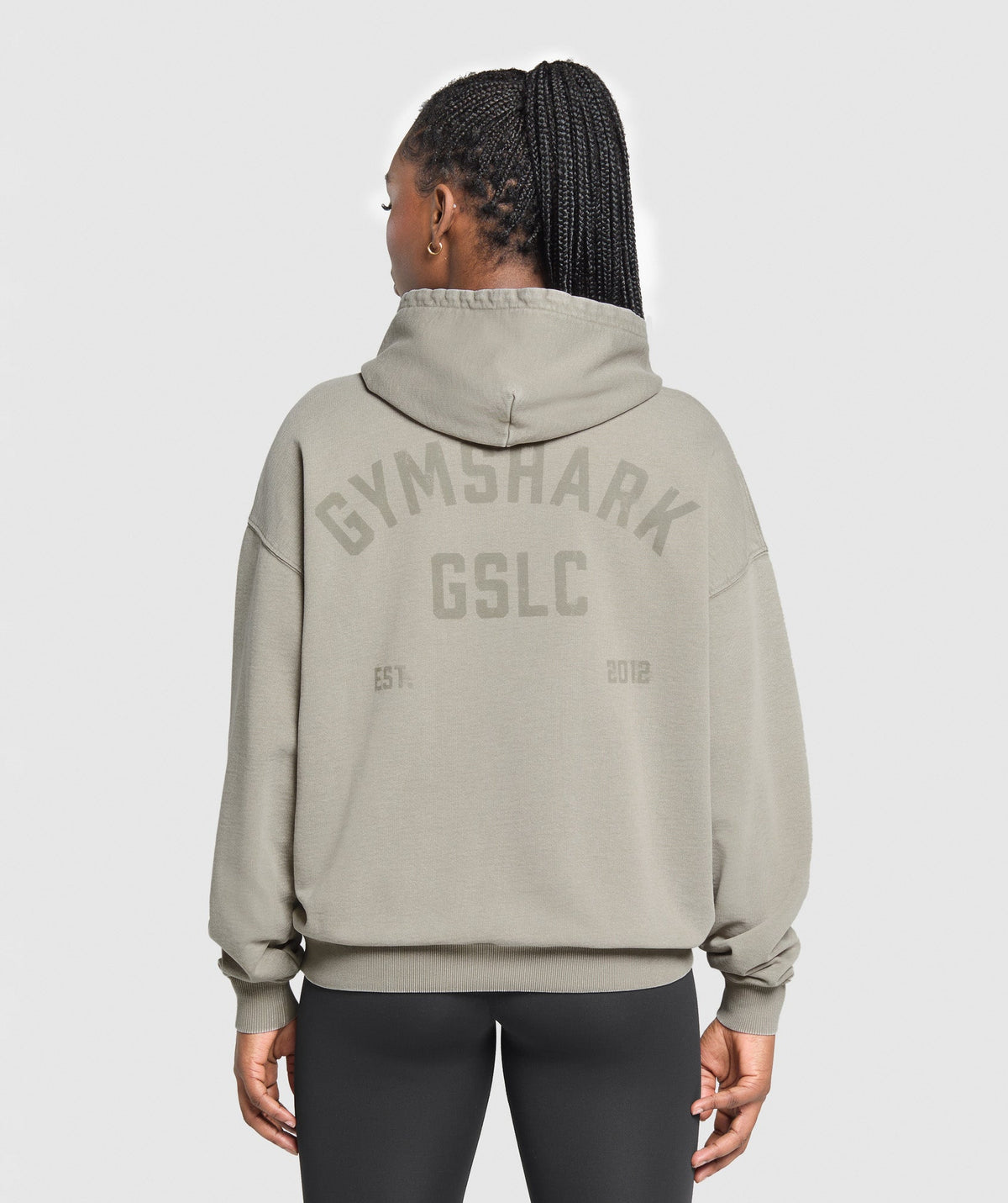 GSLC Graphic Oversized Hoodie Linen Brown