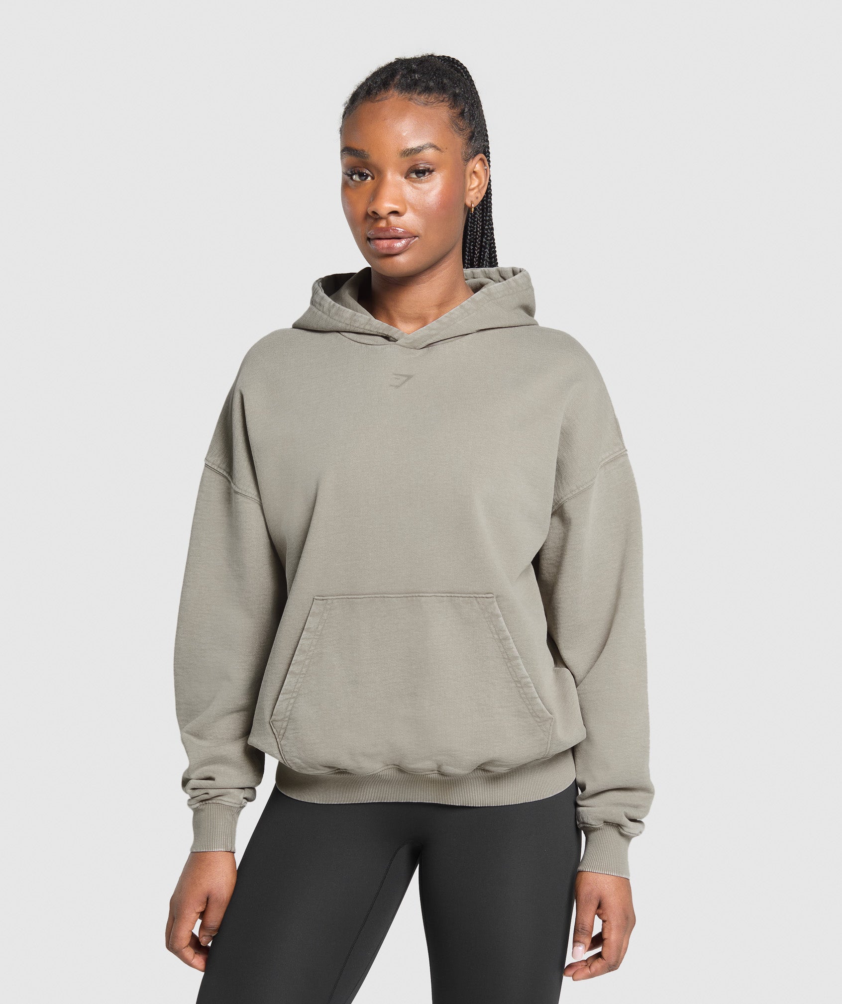 GSLC Graphic Oversized Hoodie Linen Brown
