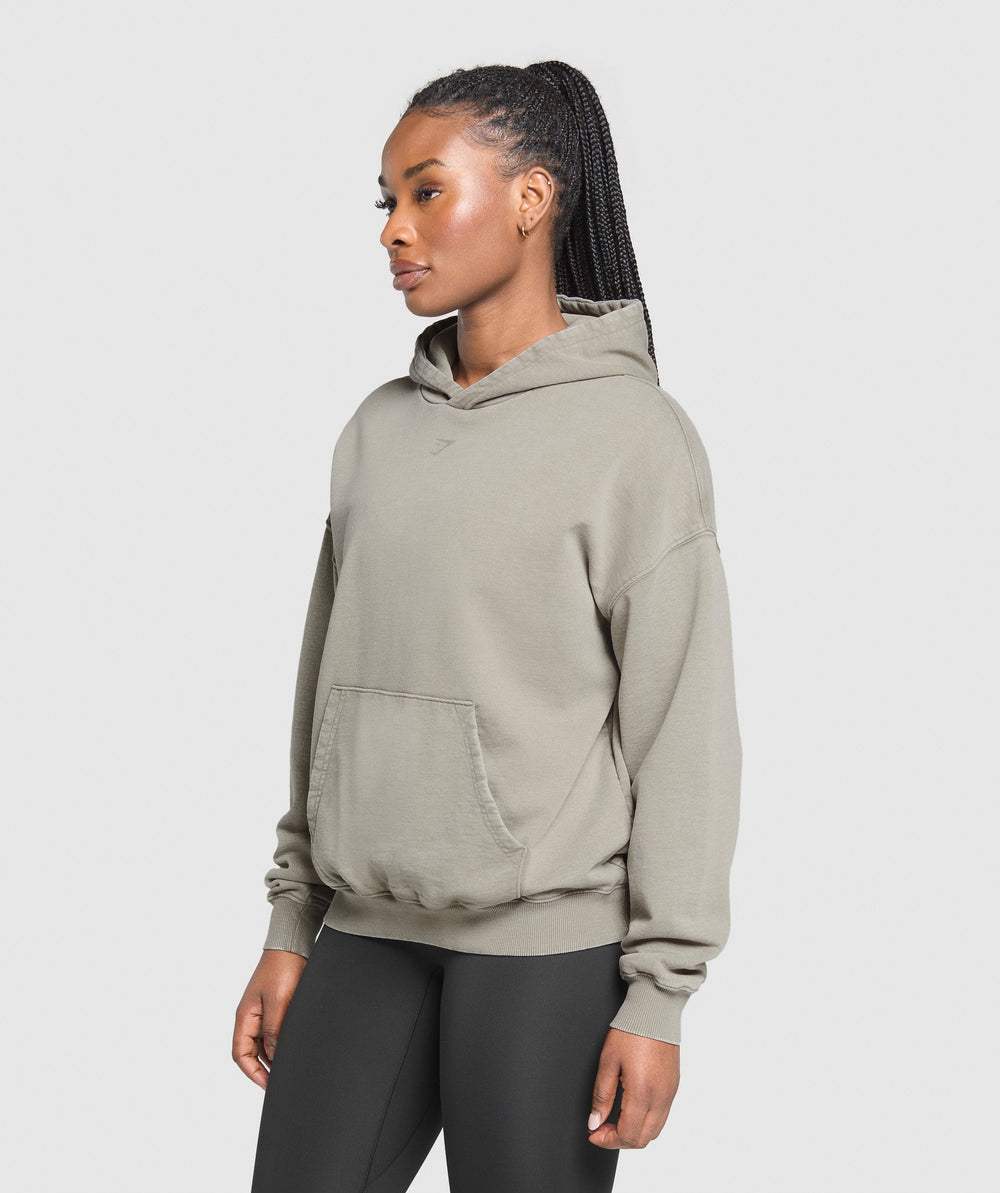 GSLC Graphic Oversized Hoodie Linen Brown