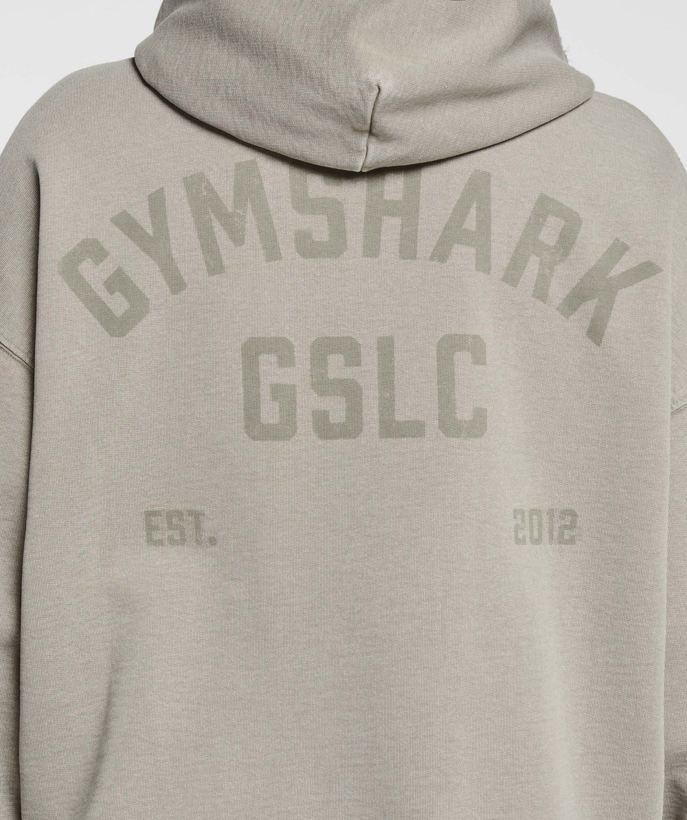 GSLC Graphic Oversized Hoodie Linen Brown