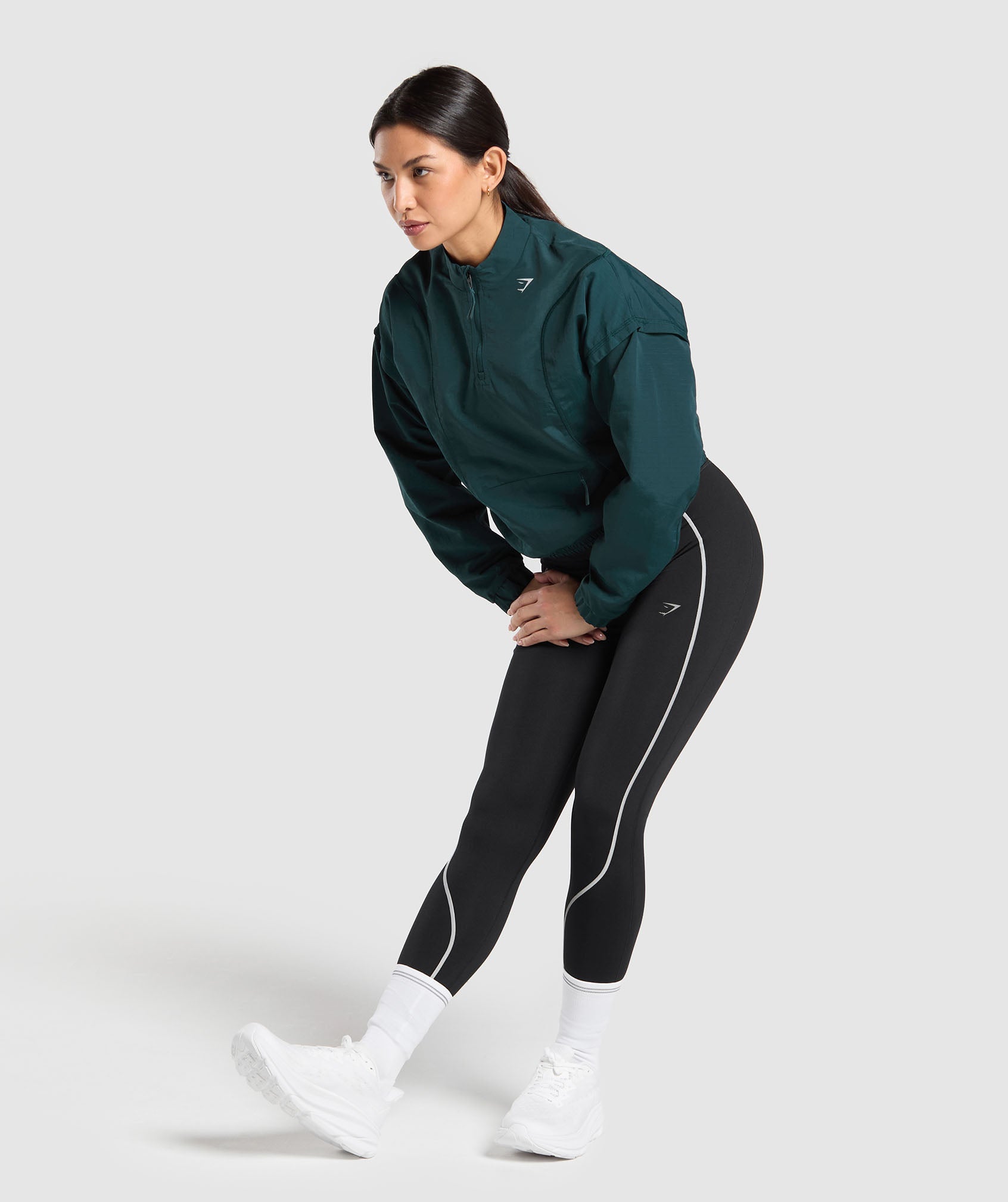 Running 1/4 Zip Track Top Strong Teal