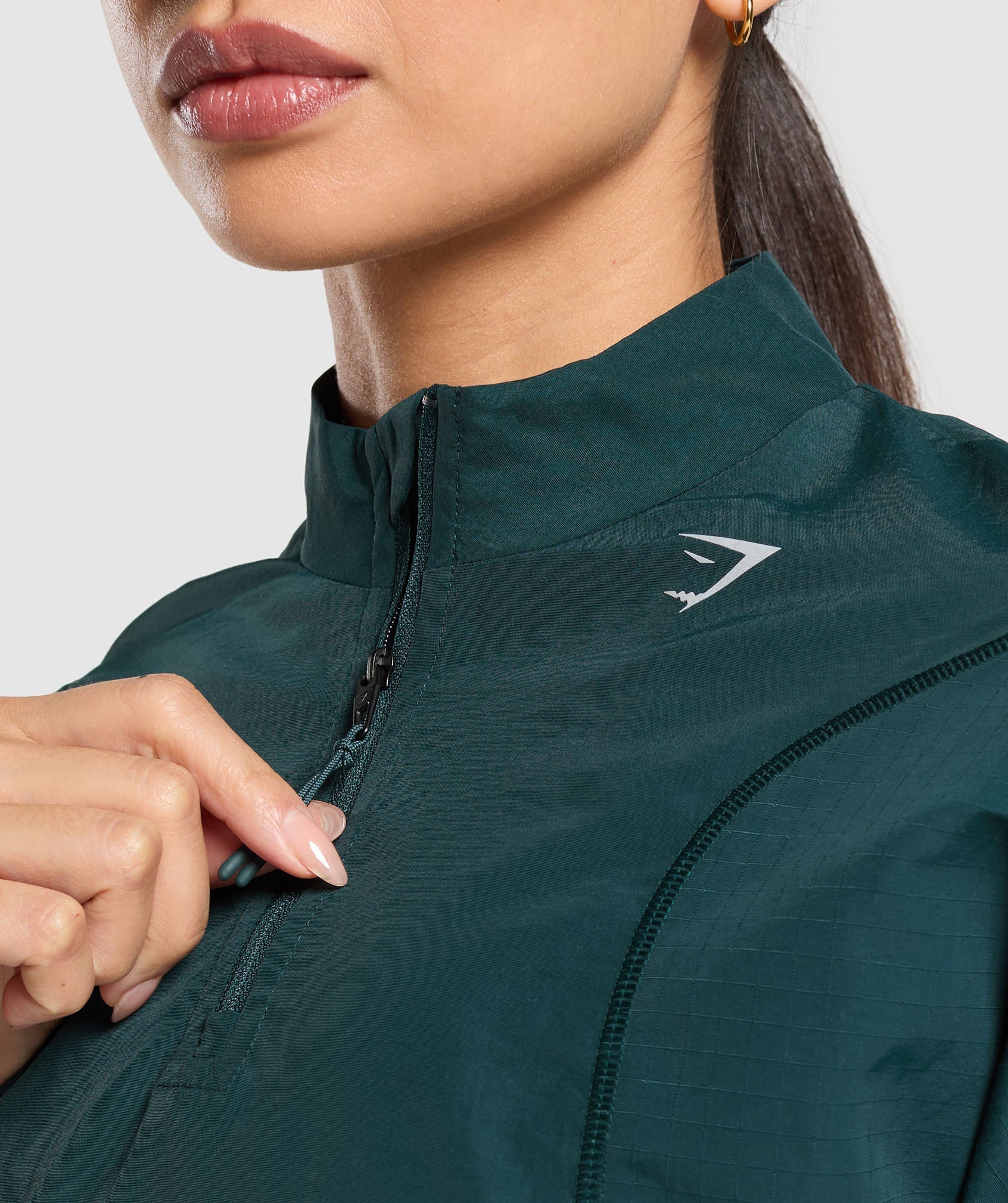 Running 1/4 Zip Track Top Strong Teal