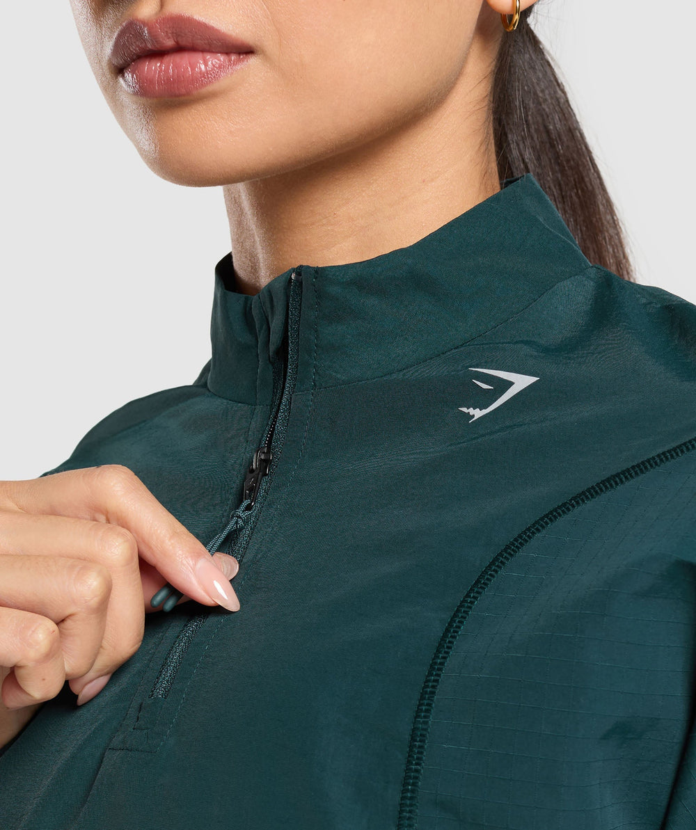 Running 1/4 Zip Track Top Strong Teal