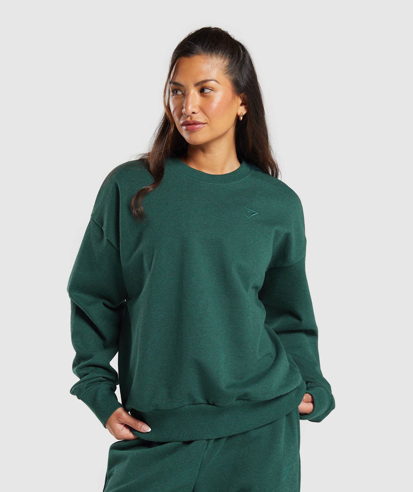 Rest Day Sweats Oversized Crew Bros Bold Teal Marl