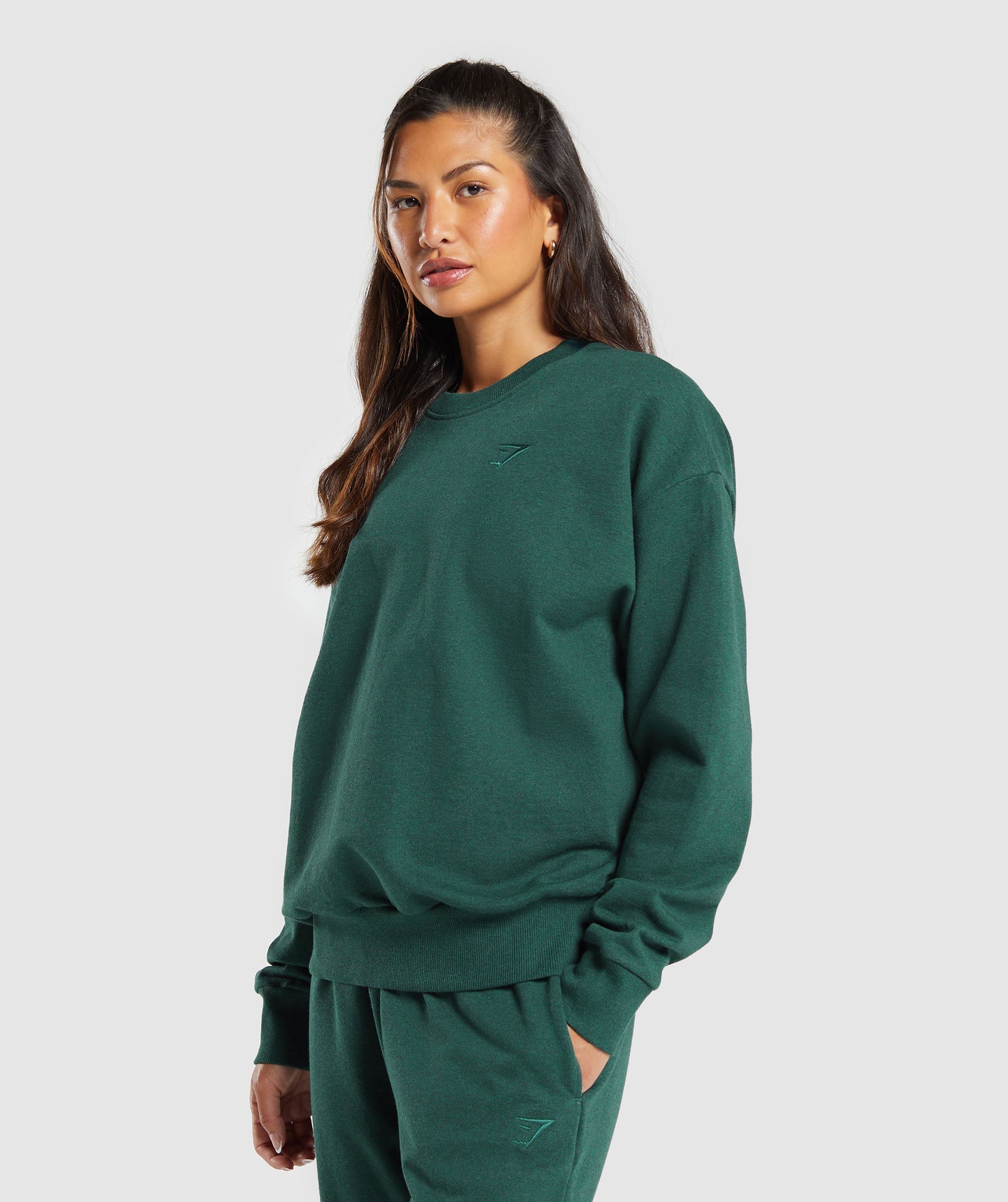 Rest Day Sweats Oversized Crew Bros Bold Teal Marl