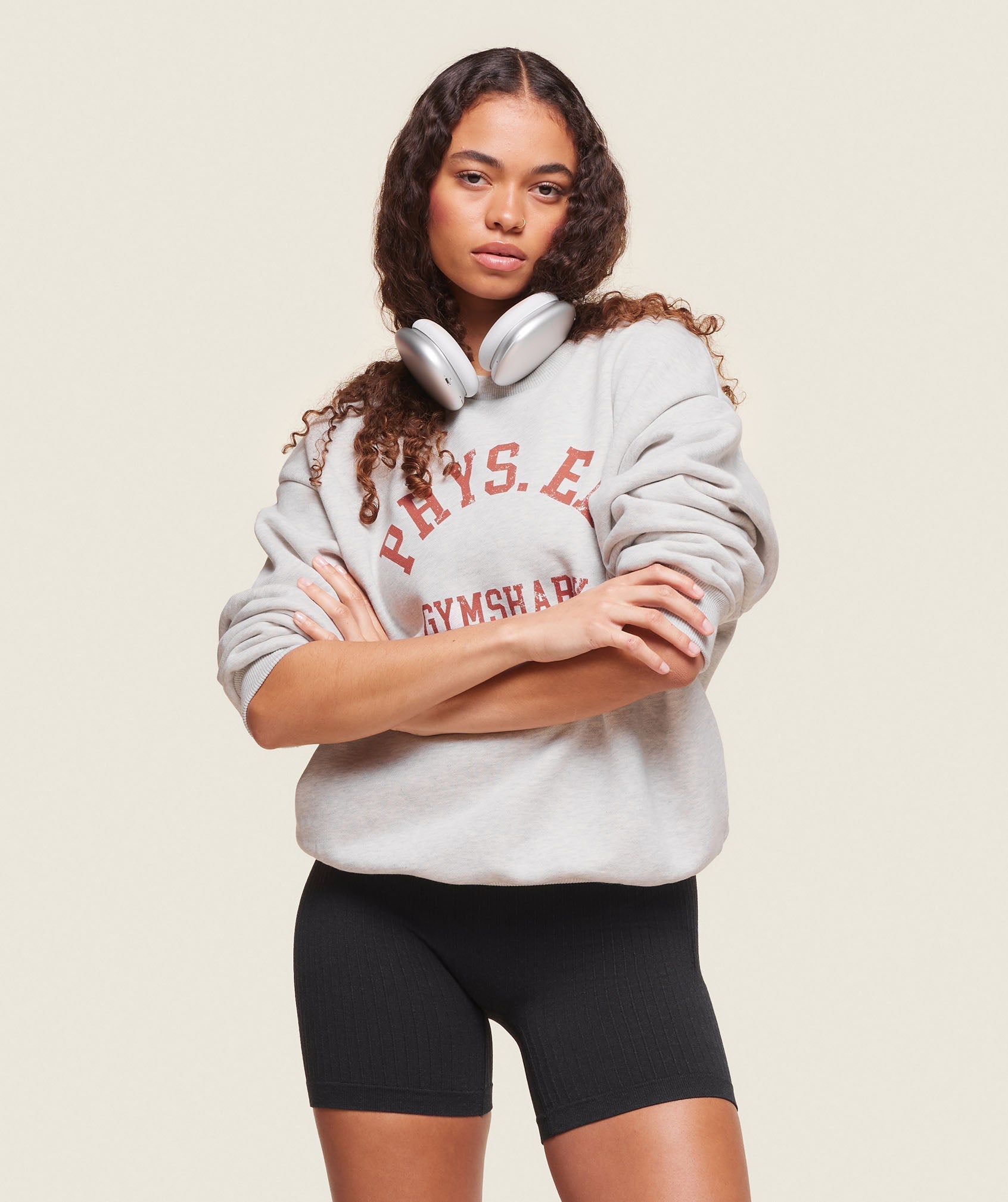 Phys Ed Crew Neck Sweatshirt Light Grey Core Marl