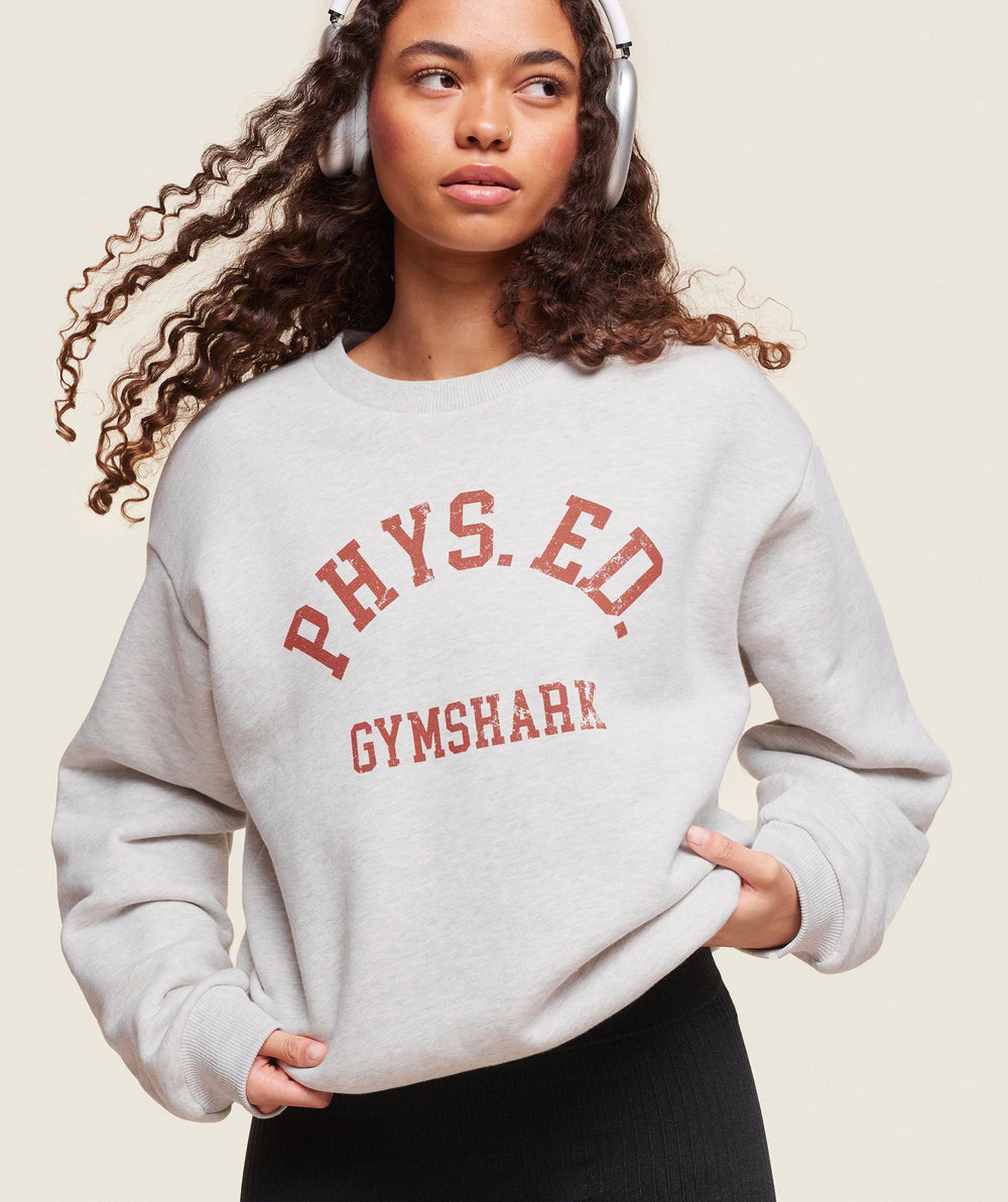 Phys Ed Crew Neck Sweatshirt Light Grey Core Marl