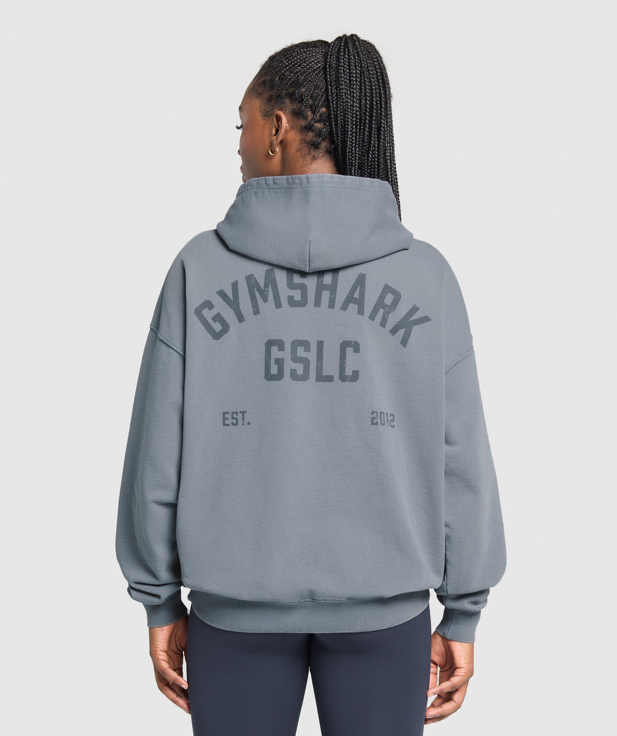 GSLC Graphic Oversized Hoodie   Iron Blue