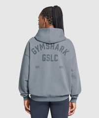 GSLC Graphic Oversized Hoodie   Iron Blue