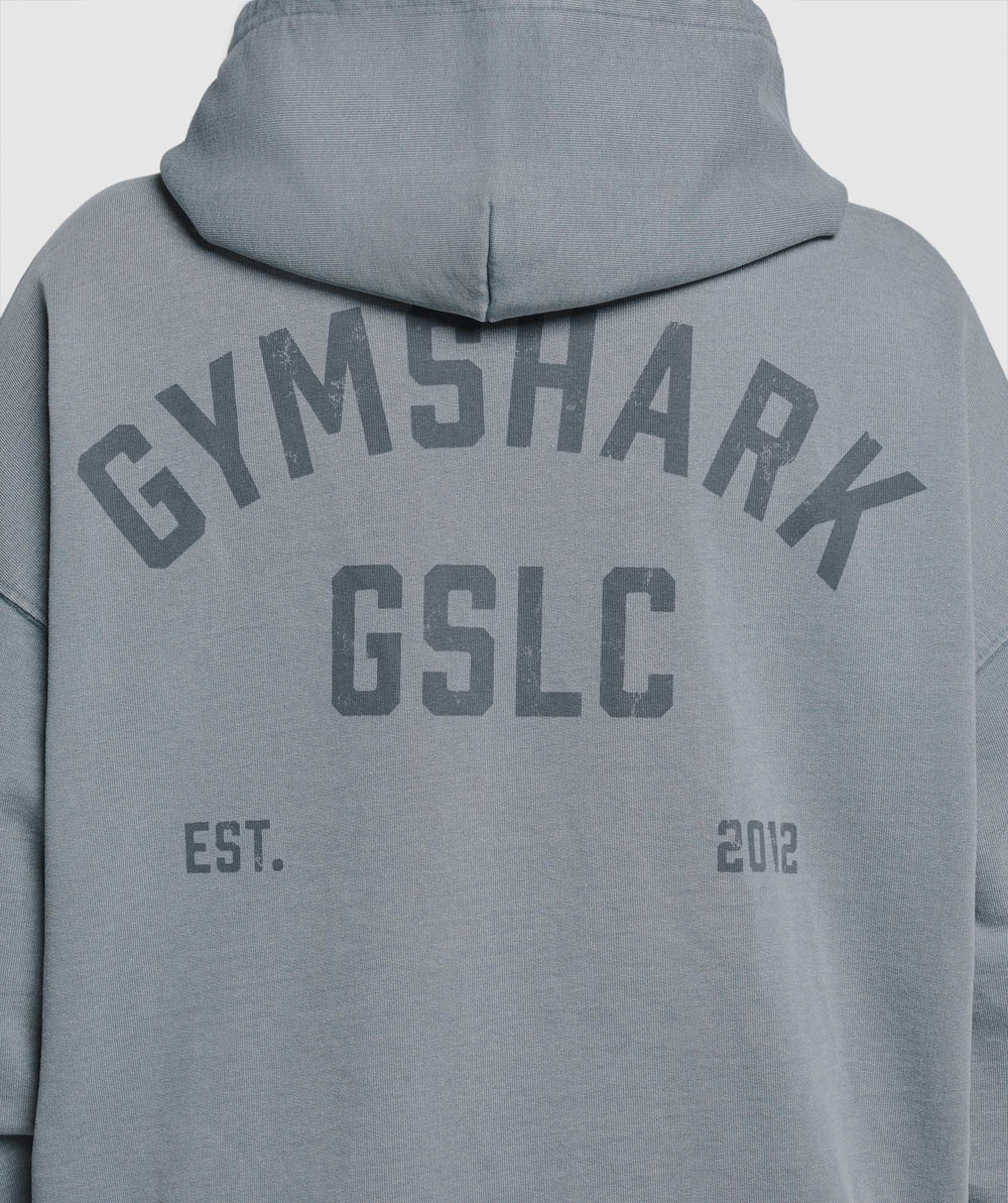 GSLC Graphic Oversized Hoodie   Iron Blue