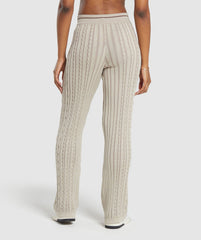 Rest Day Cable Knit Pants Brown